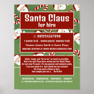 Santa Candy, Santa Claus Entertainer Advertising Poster