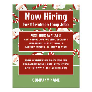 Santa Candy, Seasonal Recruitment Advertising Flyer