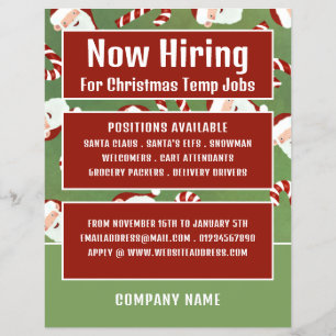 Santa Candy, Seasonal Recruitment Advertising Flyer