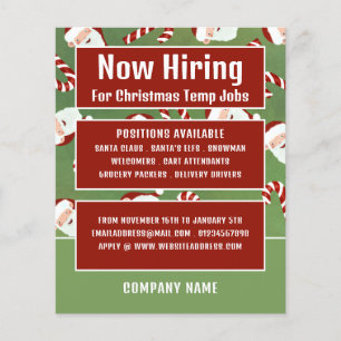 Santa Candy, Seasonal Recruitment Advertising Flyer
