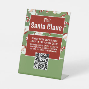 Santa Candy, Visit Santa, QR Code Queue Pedestal Sign