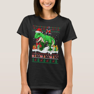 Santa Cane Corso Riding T-rex Christmas Sweater Lo