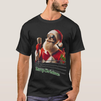 Santa Cantante Rock and Roll T-Shirt