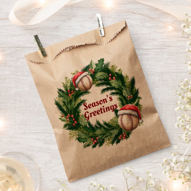 Santa Cap Baseball Customisable  Favour Bag (Clipped)