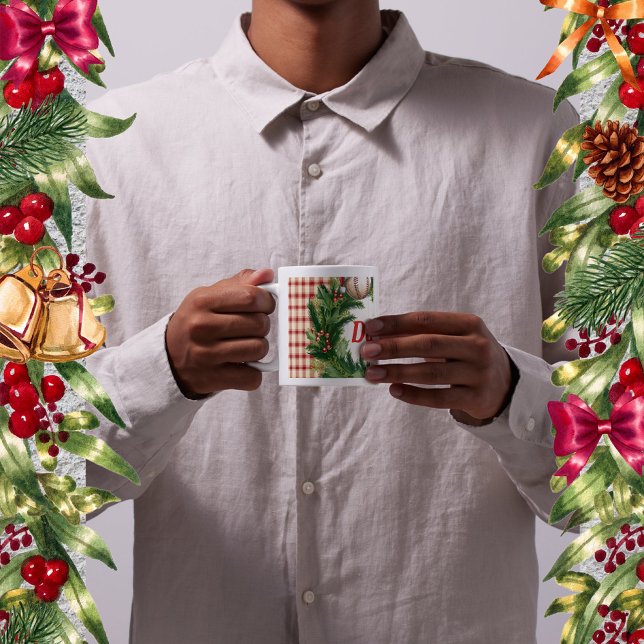 Santa Cap Baseball Dad Personalized Coffee Mug (☕ Personalized Baseball Dad Mug — Holiday Edition)