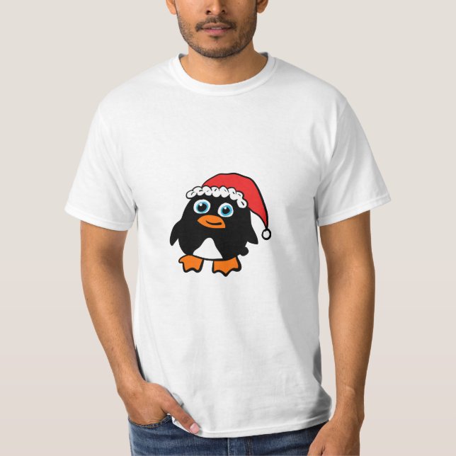 Santa Cap Penguin T-Shirt (Front)