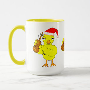 Santa Cap Violin Chick Mug