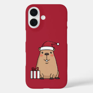 Santa Capybara Holiday Fun iPhone 16 Case