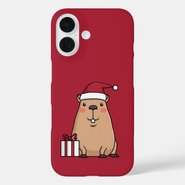 Santa Capybara Holiday Fun Case-Mate iPhone Case (Back)