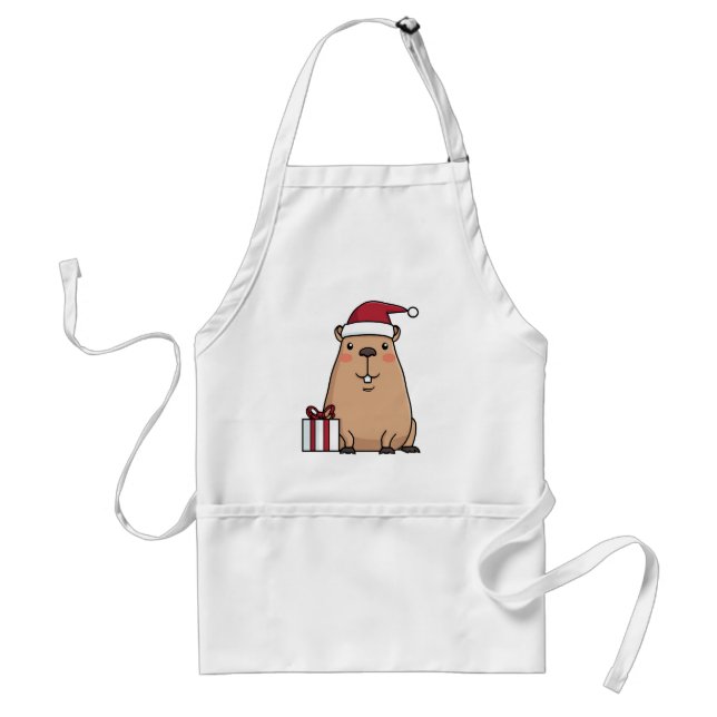 Santa Capybara Holiday Fun Standard Apron (Front)