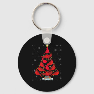 Santa Cardinal Bird Christmas Tree Christmas Light Key Ring