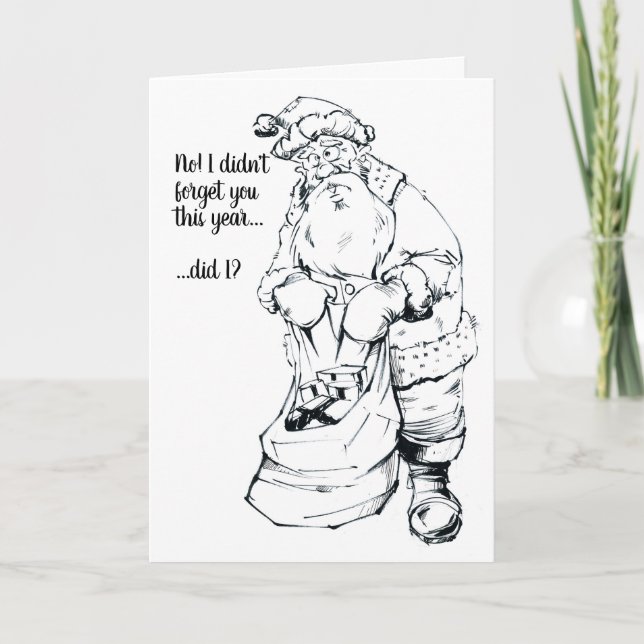 Santa Cartoon Card (Front)