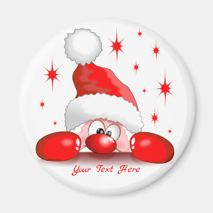 Santa Cartoon Cute Peeking Character © BluedarkArt Magnet