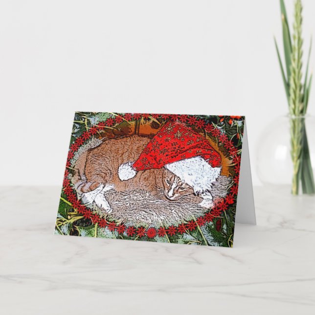 Santa Cat Card (Front)