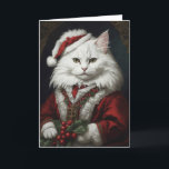 Santa Cat Christmas Card<br><div class="desc">Santa Cat,  inside message: Blessings of the Season and Hope For a New Year of Peace</div>