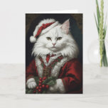 Santa Cat Christmas Card<br><div class="desc">Santa Cat,  inside message: Blessings of the Season and Hope For a New Year of Peace</div>