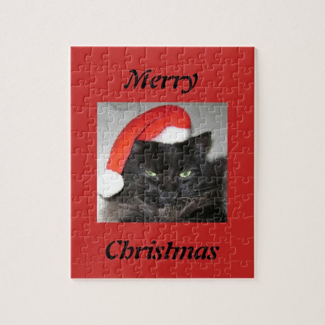 Santa Cat Christmas Puzzle (Vertical)
