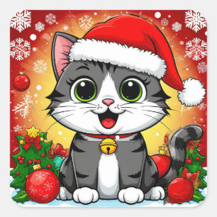 🎄 Santa Cat Christmas Sticker Festive Gift 🎄