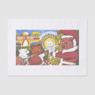 SANTA CAT CHRISTMAS TISSUE PAPER