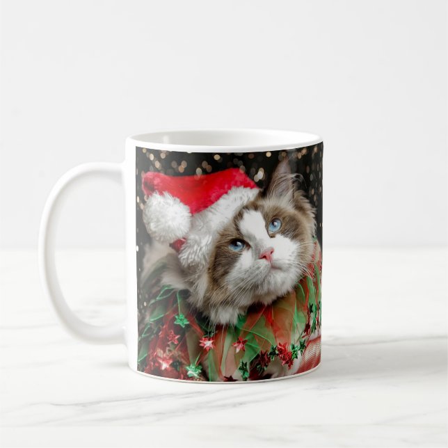 Santa Cat Coffee Mug (Left)