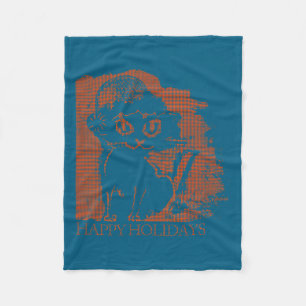 Santa Cat Fleece Blanket