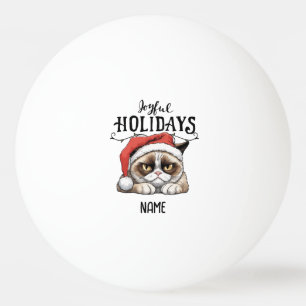 Santa Cat for Christmas Table Tennis to player Ping Pong Ball