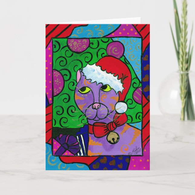 Santa Cat Holiday Card (Front)