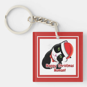 Santa Cat Key Ring
