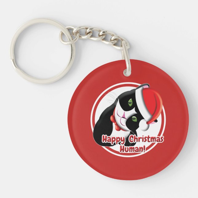 Santa Cat Key Ring (Front)