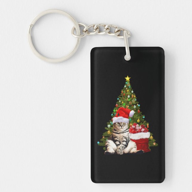 Santa Cat Key Ring (Front)