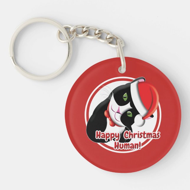 Santa Cat Key Ring (Front)