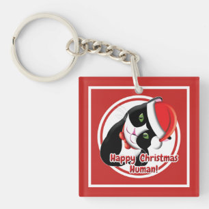 Santa Cat Key Ring