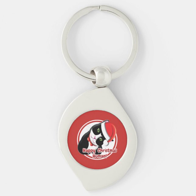 Santa Cat Key Ring (Front)
