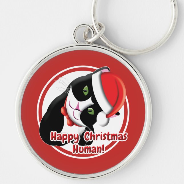 Santa Cat Key Ring (Front)