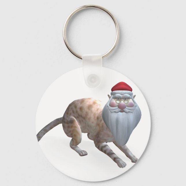 Santa Cat Key Ring (Front)
