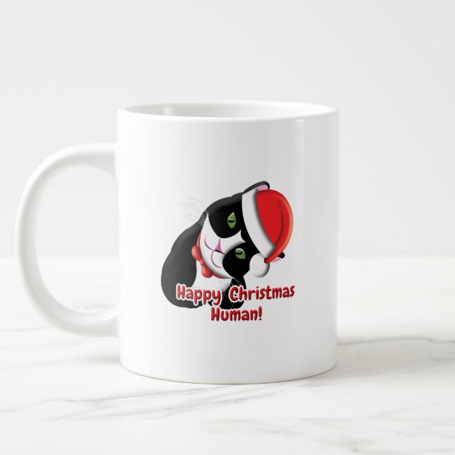Santa Cat Large Coffee Mug (Left)