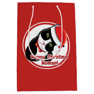 Santa Cat Medium Gift Bag
