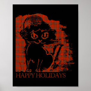 Santa Cat Poster