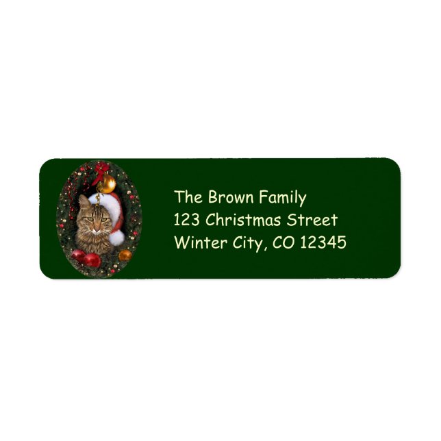 Santa Cat Return Address Label (Front)