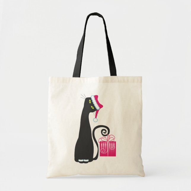 Santa Cat Tote Bag (Front)