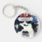 Santa Cat with moustache  Christmas Keychain