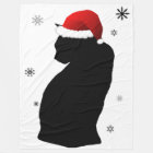 Santa Cat with Snow Fleece Blanket
