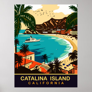 Santa Catalina, Beach, CA, Travel Poster