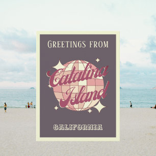 Santa Catalina Island California purple Postcard