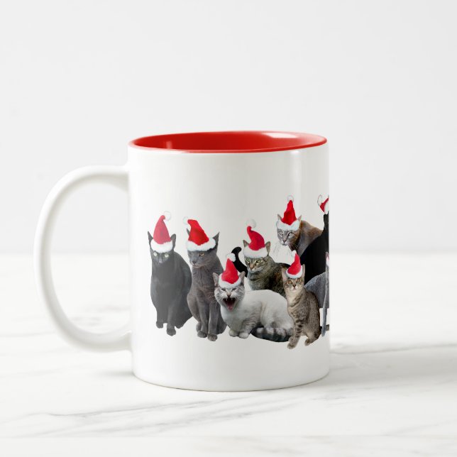 Santa Cats Christmas Mug (Left)