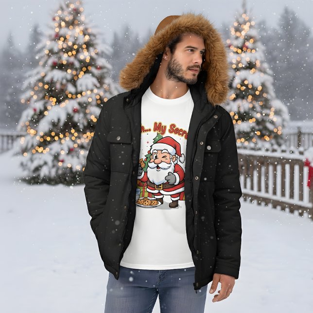 Santa Caught Stealing Cookies Funny Cartoon  T-Shirt (Creator Uploaded)
