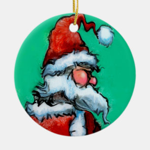 Santa Ceramic Ornament