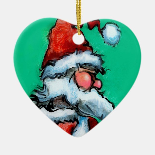 Santa Ceramic Ornament (Front)