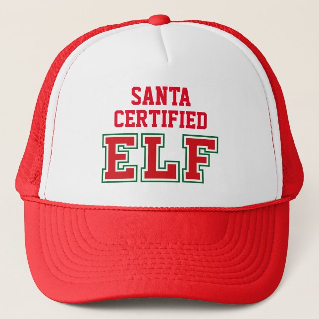 Santa Certified Elf Trucker Hat (Front)