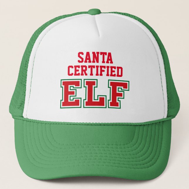 Santa Certified Elf Trucker Hat (Front)